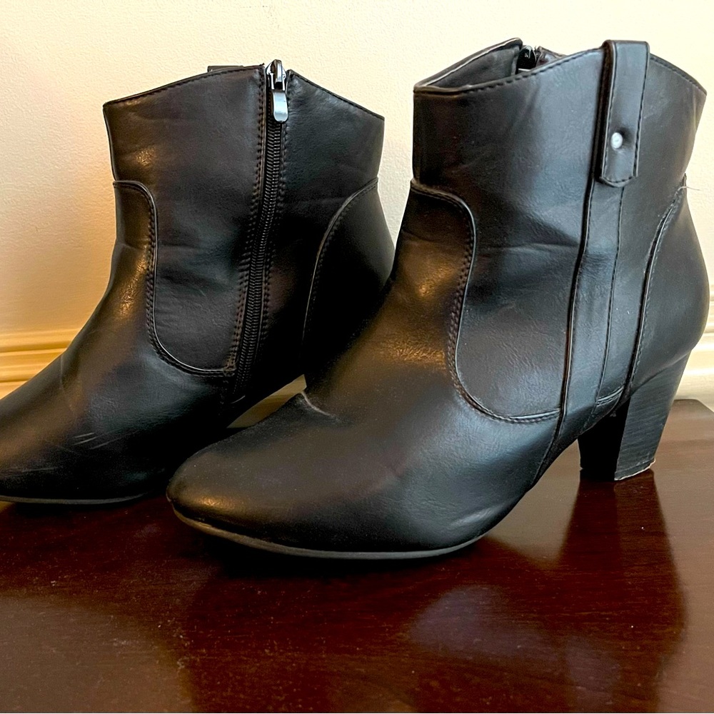 Black Heeled Ankle Booties, size 11
